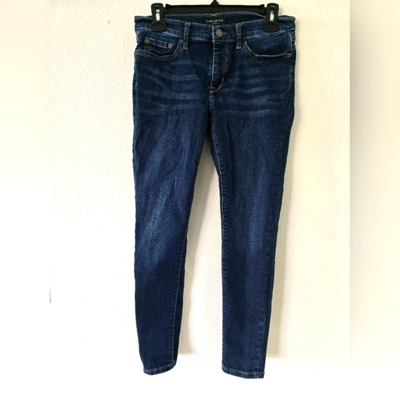 Banana Republic Jeans Women Sz 6 Blue Skinny Mid Rise Dark Wash 28x27 - Picture 1 of 14